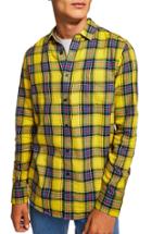 Men's Topman Check Shirt - Yellow