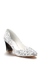 Women's Shoes Of Prey Block Heel Pump .5 D - White