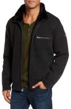 Men's Schott Nyc Caf Faux Fur Lined Sweater Jacket, Size - Black