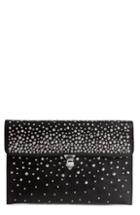 Alexander Mcqueen Studded Skull Closure Leather Envelope Clutch -