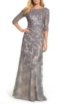 Women's La Femme Lace Gown - Metallic