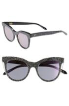 Women's Vow London Sloane 52mm Cat Eye Sunglasses - Multi Glitter/ Purple Flash
