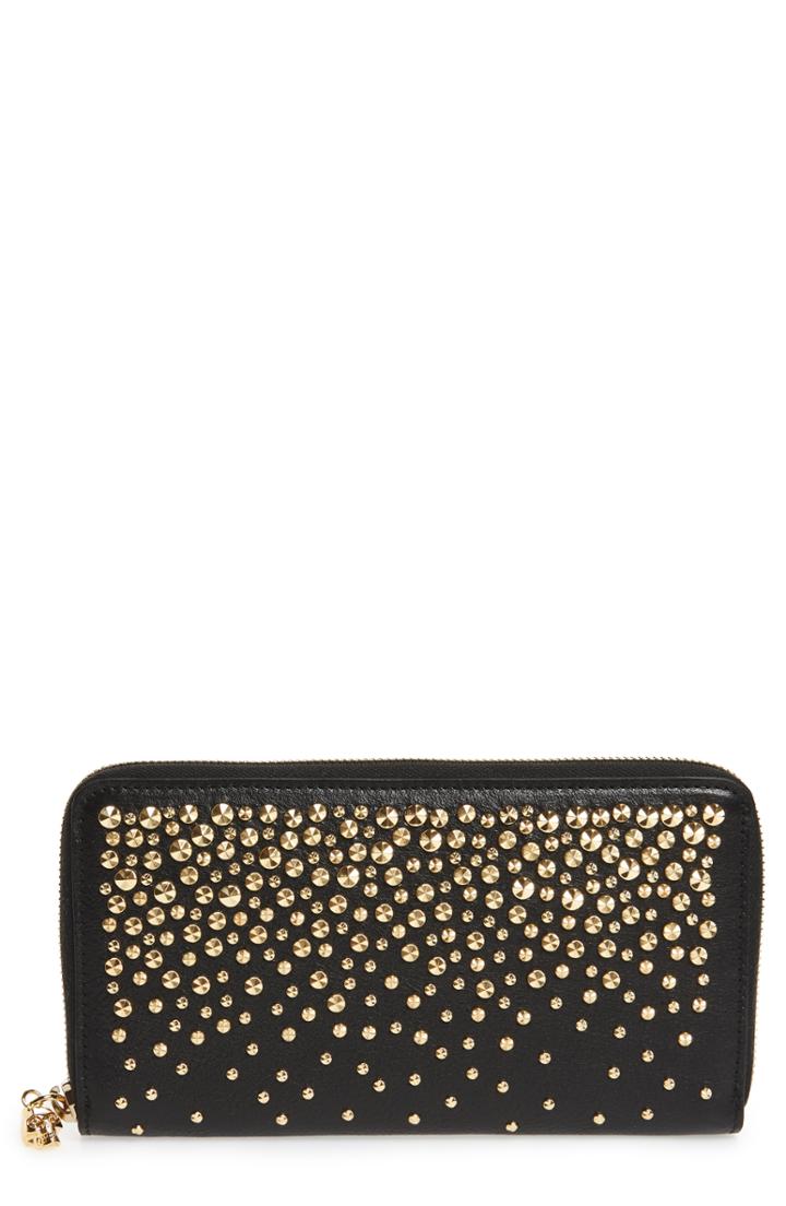 Women's Alexander Mcqueen Studded Leather Continental Wallet -