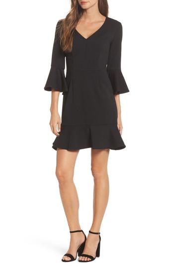 Women's Trina Trina Turk Clearwater Ruffle Sheath Dress - Black