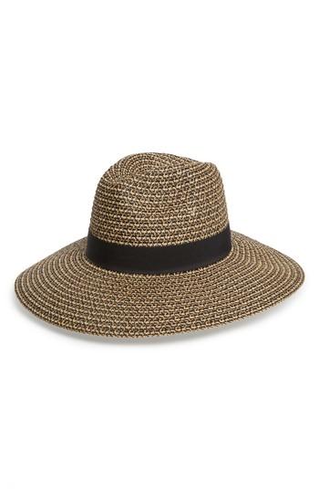 Women's Sole Society Woven Straw Sun Hat - Black