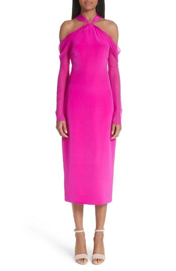 Women's Cushnie Et Ochs Trubi Chiffon Sleeve Halter Dress - Pink