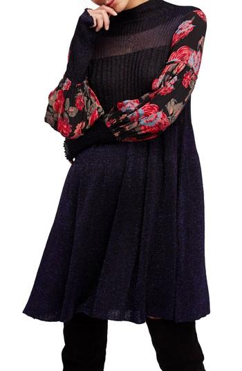 Women's Free People Rose & Shine Sweater Dress - Black