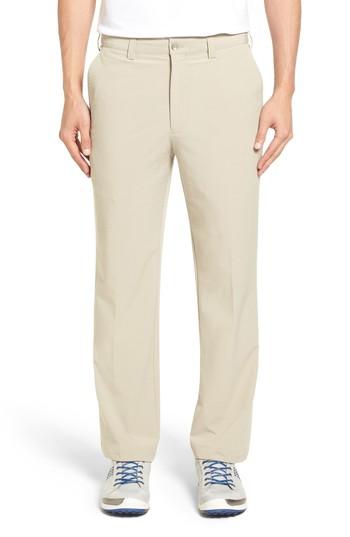Men's Cutter & Buck 'bainbridge' Drytec Flat Front Pants X 34 - Beige