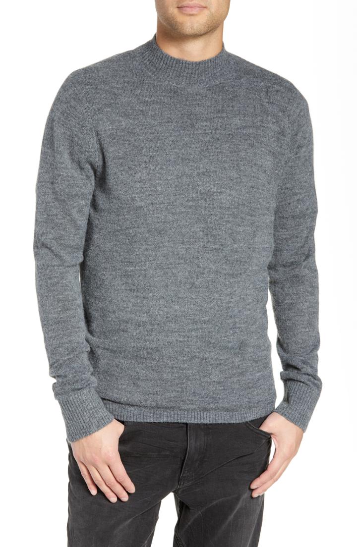 Men's Treasure & Bond Regular Fit Brushed Mock Neck Sweater - Grey