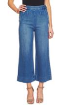 Women's Cece Wide Leg Crop Denim Pants - Blue