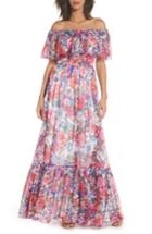 Women's Tadashi Shoji Paola Floral Off The Shoulder Gown - Pink