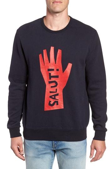 Men's French Connection Hi Fit Sweatshirt, Size Small - Blue