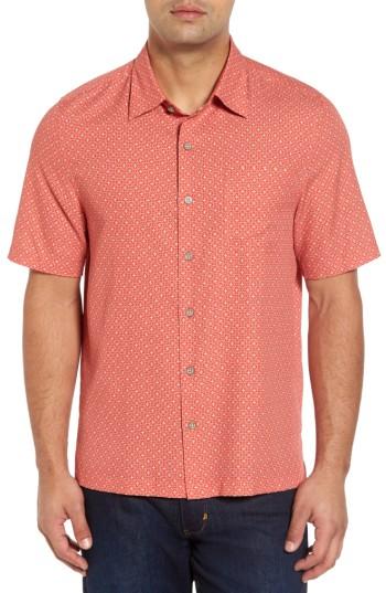 Men's Nat Nast Everest Print Silk Blend Sport Shirt - Red