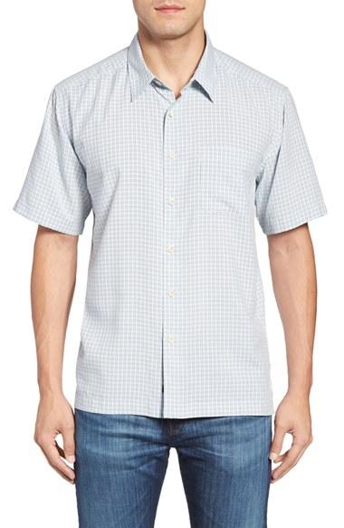 Men's Quiksilver Waterman Collection 'buoy' Regular Fit Check Sport Shirt, Size - Blue