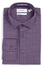 Men's Calibrate Trim Fit Non-iron Check Stretch Dress Shirt .5 - 32/33 - Purple