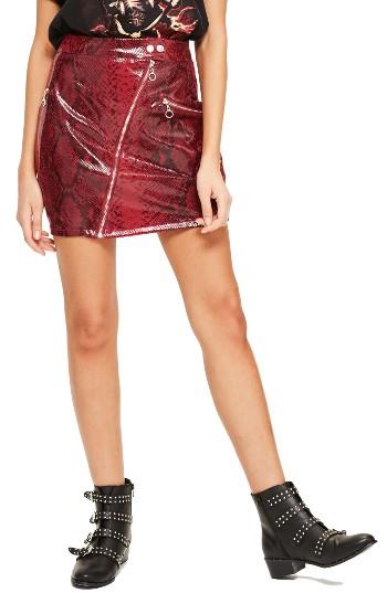 Women's Missguided High Shine Faux Snakeskin Miniskirt