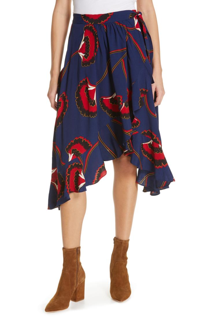 Women's Ba & Sh Lena Asymmetrical Floral Skirt - Blue