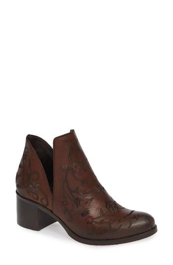 Women's Ron White Halsey Floral Embroidered Bootie Eu - Brown