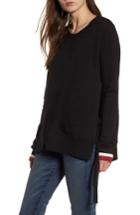 Women's Pam & Gela Side Slit Sweatshirt, Size - Black