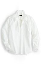 Women's J.crew Tie-neck Cotton Top, Size - White