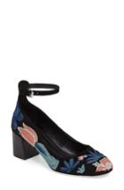Women's Rebecca Minkoff Bridget Floral Ankle Strap Pump .5 M - Black