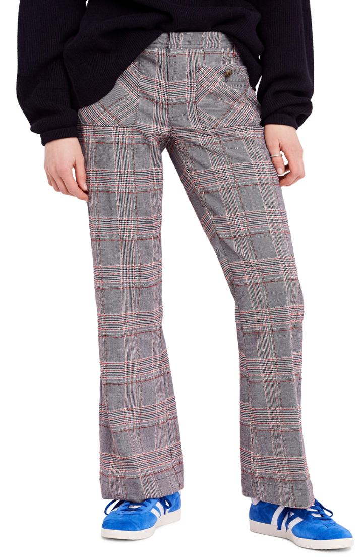 Women's Free People Plaid Flare Pants