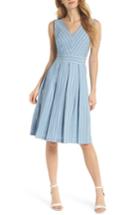 Women's Gal Meets Glam Collection Slub Stripe Fit & Flare Dress - Blue