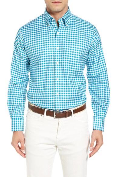 Men's Peter Millar Port Oxford Fit Check Sport Shirt