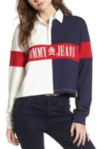 Women's Tommy Jeans '90s Crop Rugby Top - Red