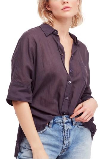 Women's Free People Best Of Me Button Down Shirt - Black