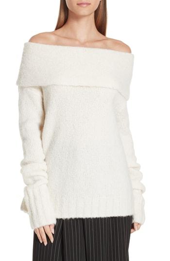 Women's Vince Off-the-shoulder Alpaca Blend Sweater - White