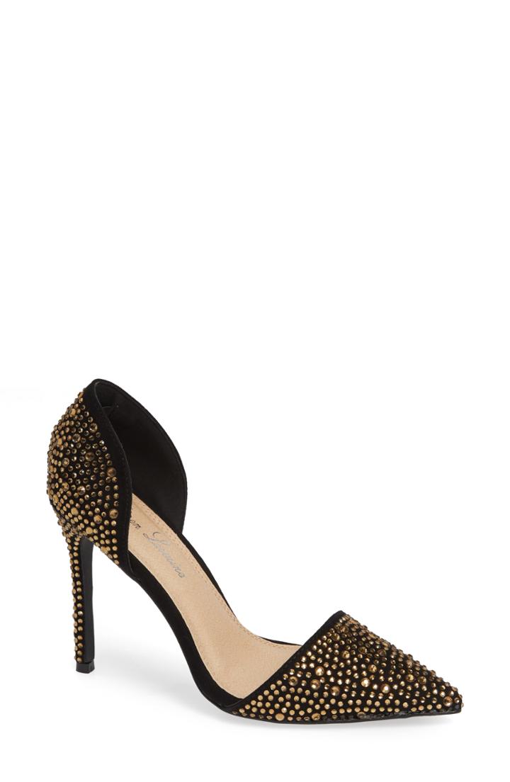 Women's Lauren Lorraine Sari Crystal Embellished D'orsay Pump .5 M - Black
