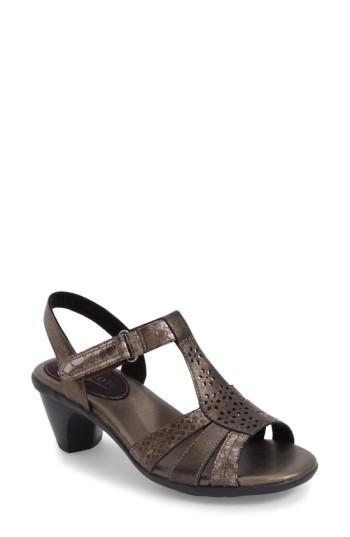 Women's Aravon 'mary' T-strap Sandal B - Grey
