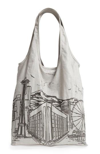 Nordstrom Packable Print Shopper - Metallic