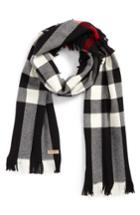 Women's Burberry Half Mega Fashion Wool Fringe Scarf, Size - Black