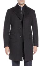 Men's Corneliani Solid Wool Overcoat Us / 54 Eu - Grey