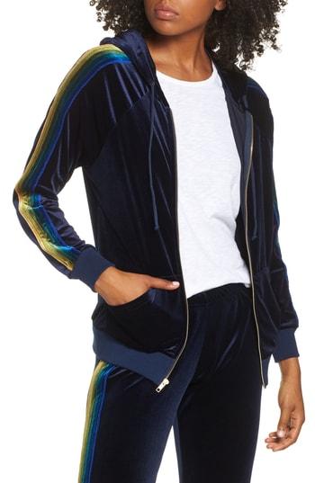 Women's Aviator Nation Classic Velvet Hoodie, Size - Blue