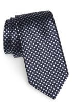 Men's Boss Geometric Woven Silk Tie, Size - Blue