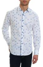 Men's Robert Graham Reid Classic Fit Print Sport Shirt, Size - White