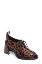 Women's Simone Rocha Shell Heel Snake Embossed Leather Oxford Us / 36eu - Brown