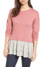 Women's Caslon Double Layer Sweatshirt - Coral