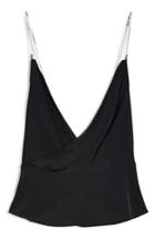 Women's Topshop Diamante Strap Camisole Us (fits Like 0-2) - Black