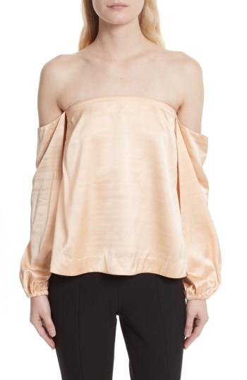 Women's Elizabeth And James Nolita Satin Off The Shoulder Top - Orange