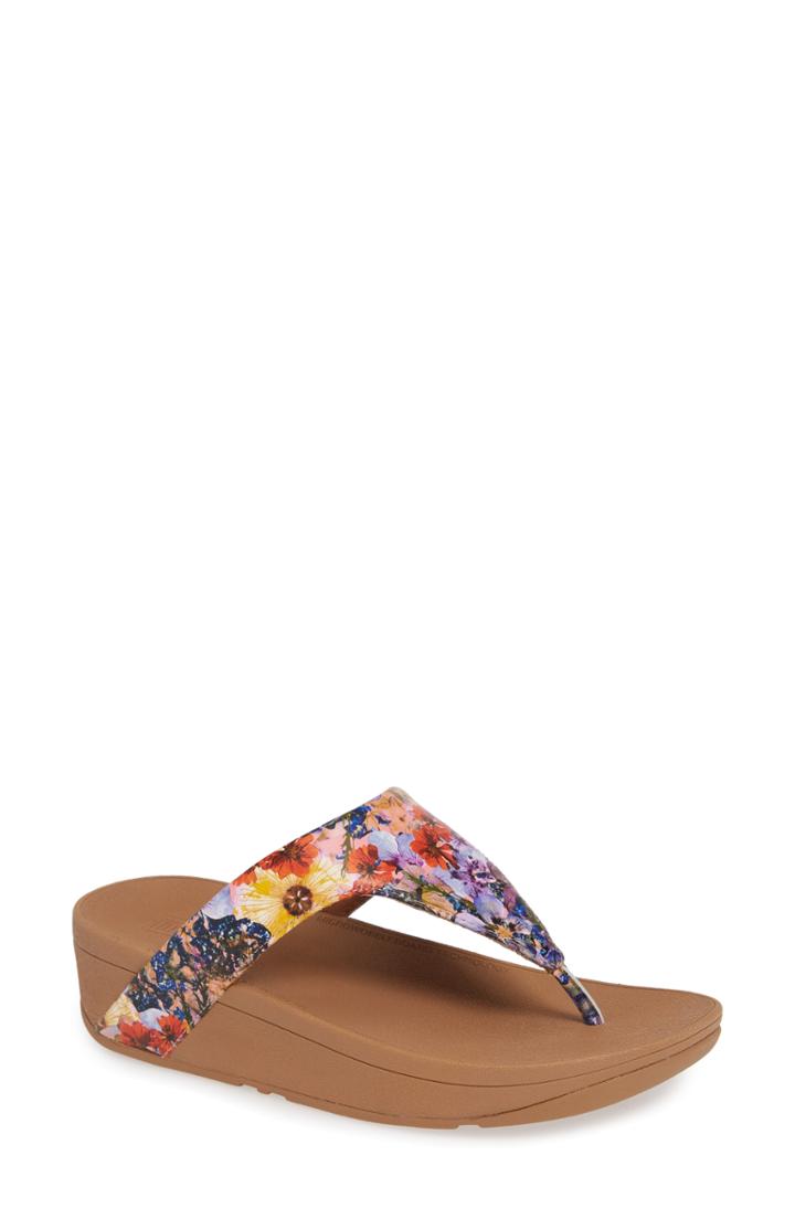 Women's Fitflop Lottie Flower Crush Flip Flop M - Purple