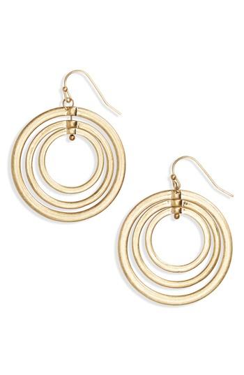 Women's Canvas Triple Orbital Hoop Earrings