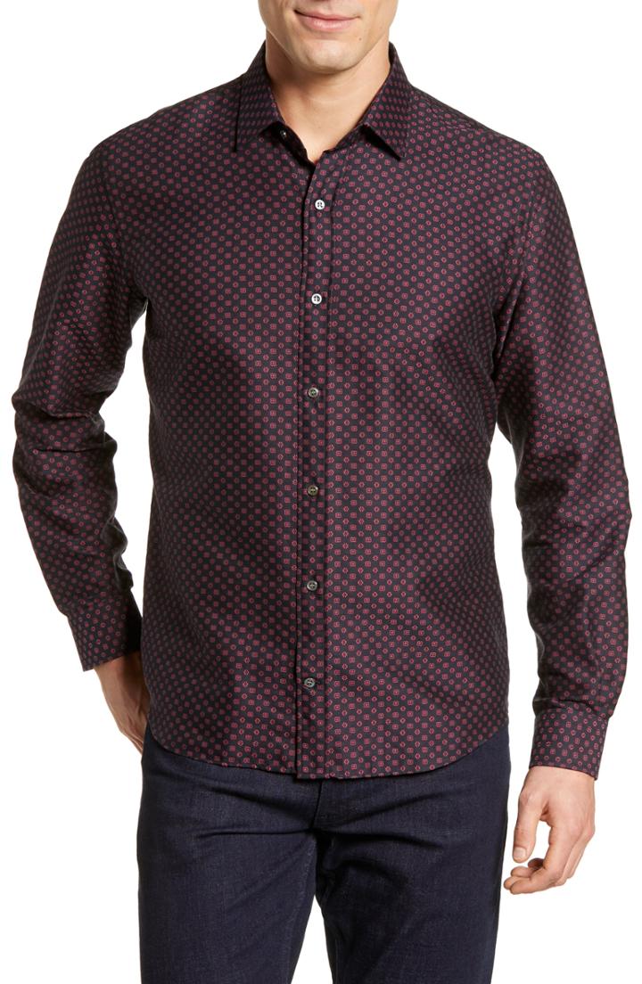 Men's Robert Graham Gemini Foulard Sport Shirt - Black