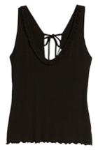 Women's Pst By Project Social T Rib Knit Tie Back Tank - Black