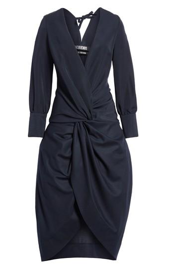 Women's Jacquemus Ruched Long Sleeve Dress Us / 38 Fr - Blue