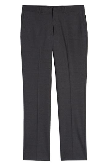 Men's Nordstrom Men's Shop Tech-smart Trim Fit Stretch Wool Travel Trousers X - Grey