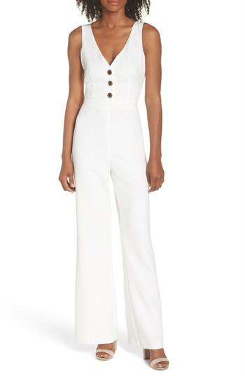Women's Chelsea28 Button Front Jumpsuit (similar To 12w) - White